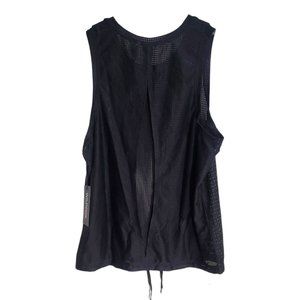 Wildfox Women's Black Activewear Tank Top‎ Sleeveless Drawstring Hem Size XL NWT